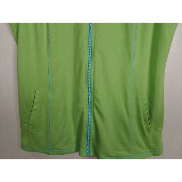 Quacker Factory Womens Green Sleeveless Full Zip Vest Jacket Size Large - Picture 5 of 8